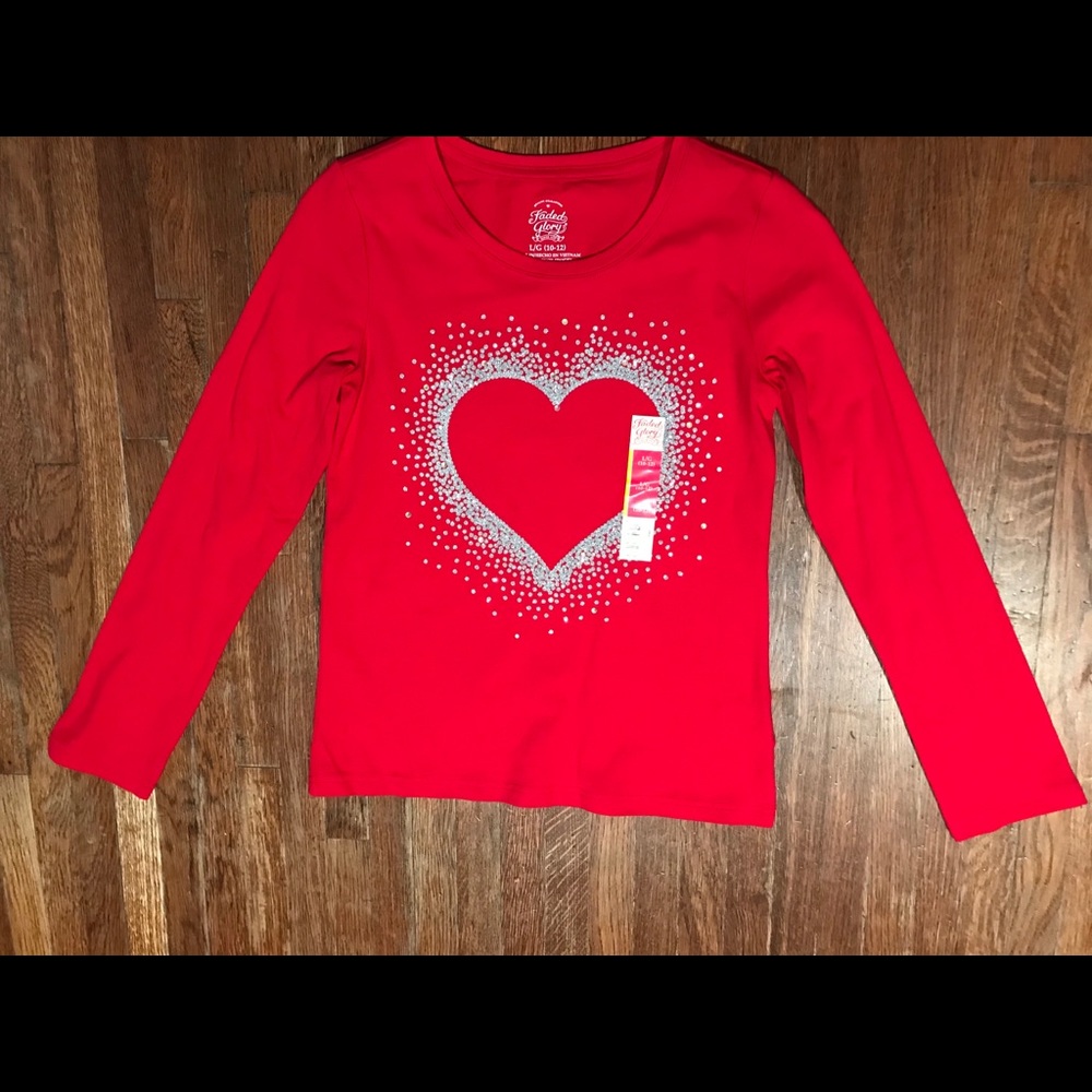 Red long sleeve Tee size 10/12 girls